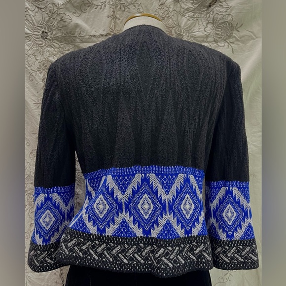 St. John Collection Black and blue cardigan - wool blend - luxury Knitwear - Picture 3 of 7